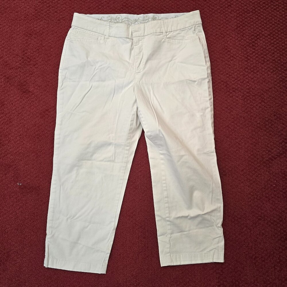 JM Collections Women's Classic Straight Leg White Pants Size 16